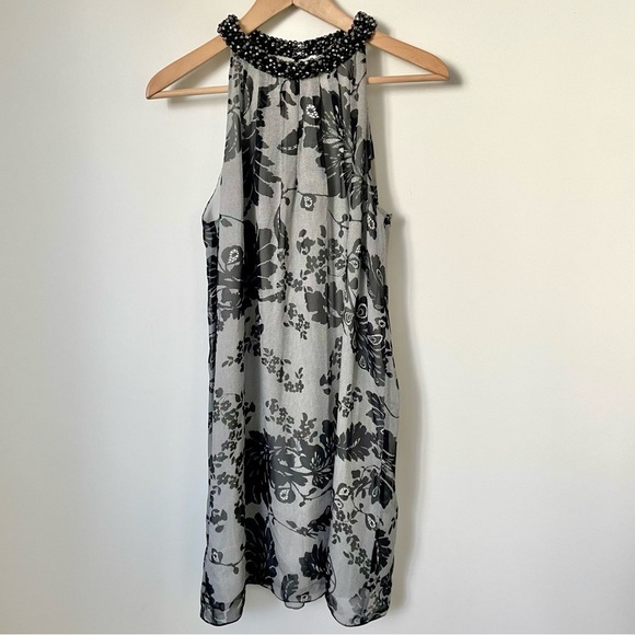 Diane Von Furstenburg Lainey Embellished Silk Halter Y2K Beaded Dress Black Lace - Picture 1 of 6